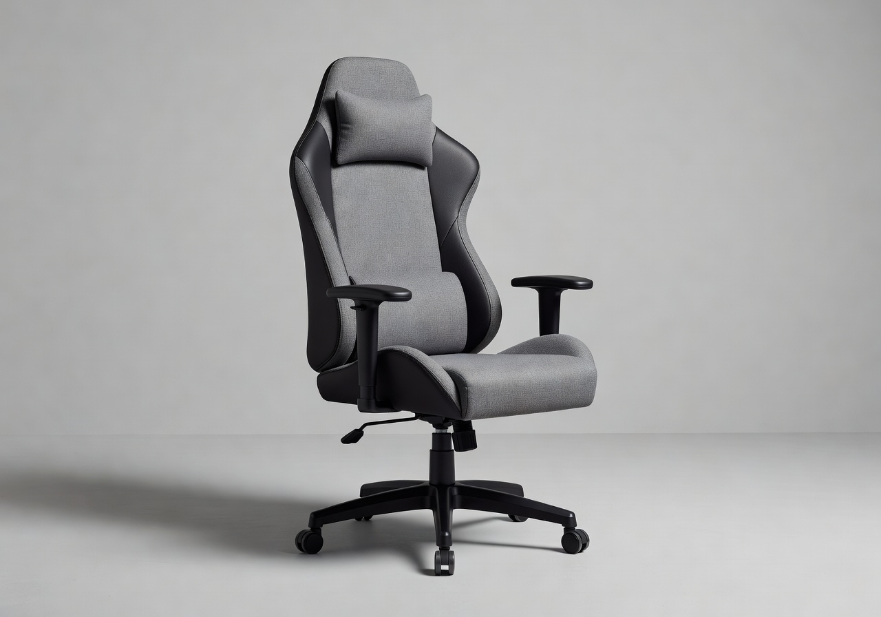 Vexobraplorvi Core entry level gaming chair affordable option in gray and black