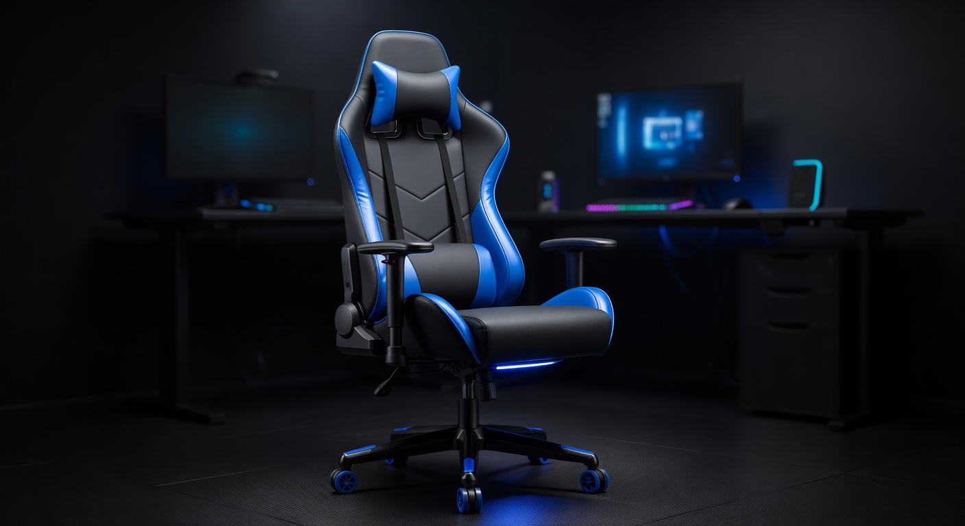 Vexobraplorvi Pro X1 premium gaming chair in black and electric blue
