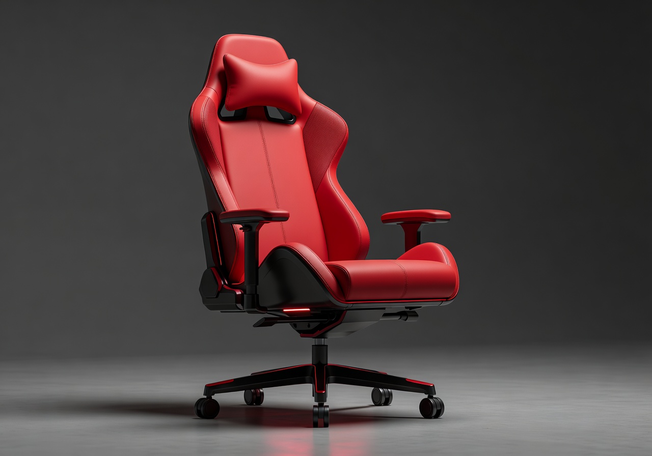 Vexobraplorvi Race R3 bucket seat racing gaming chair in red and black